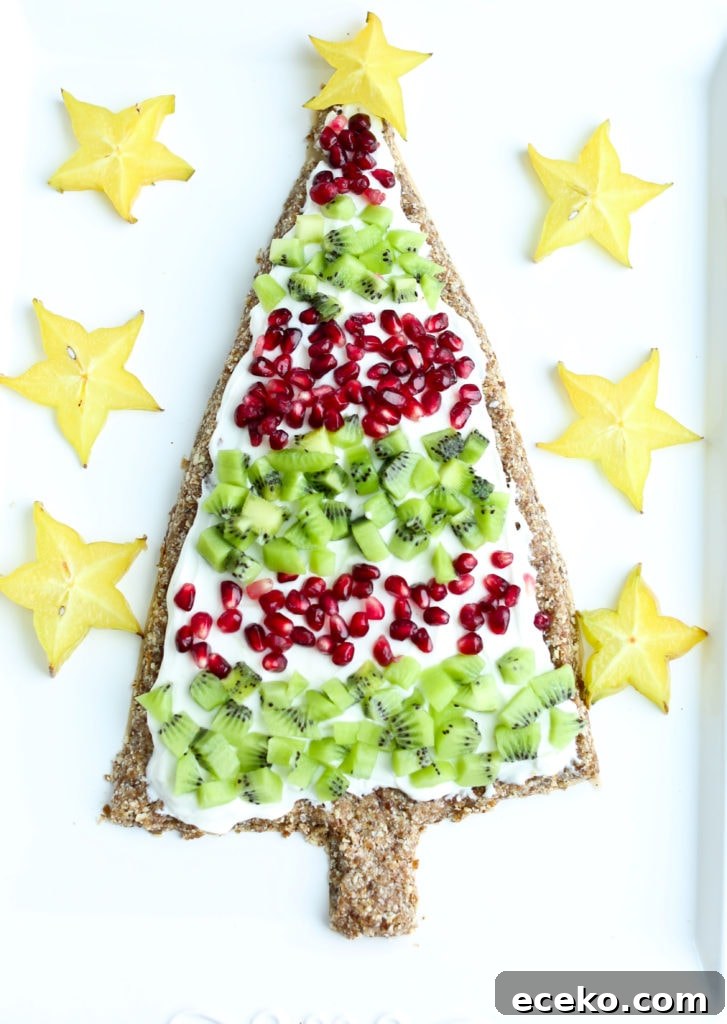 Christmas tree dessert pizza