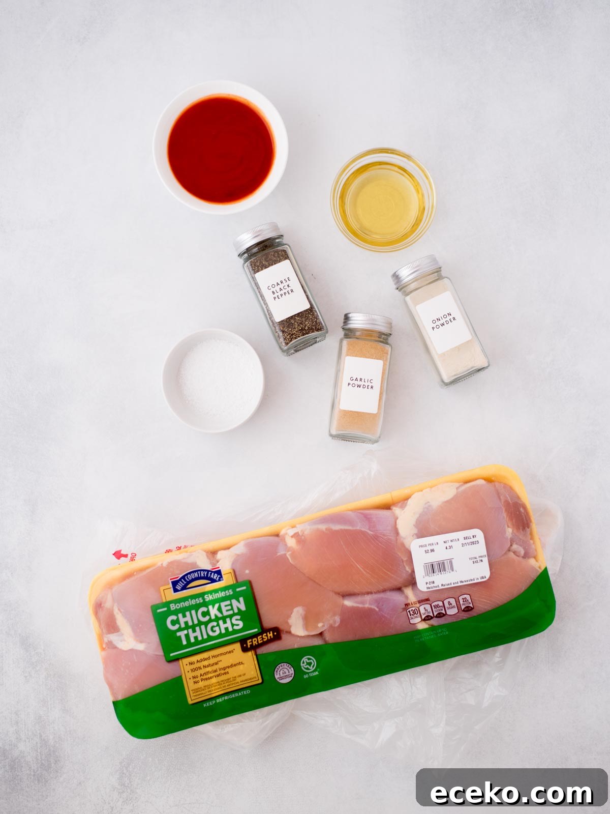 ingredients to make buffalo chicken thighs