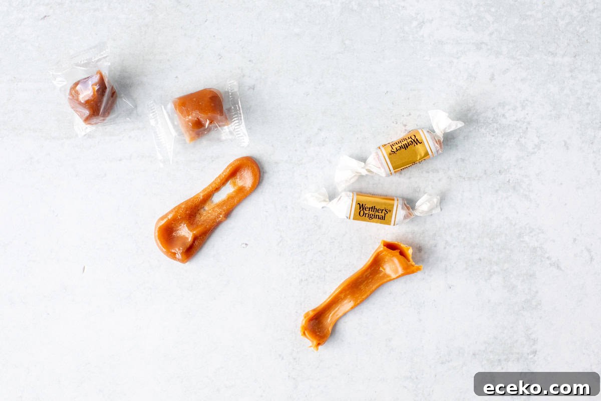 Chewy Caramel and Chocolate Chip Cookies Recipe 4 Artisanal caramels and Werther's soft caramels