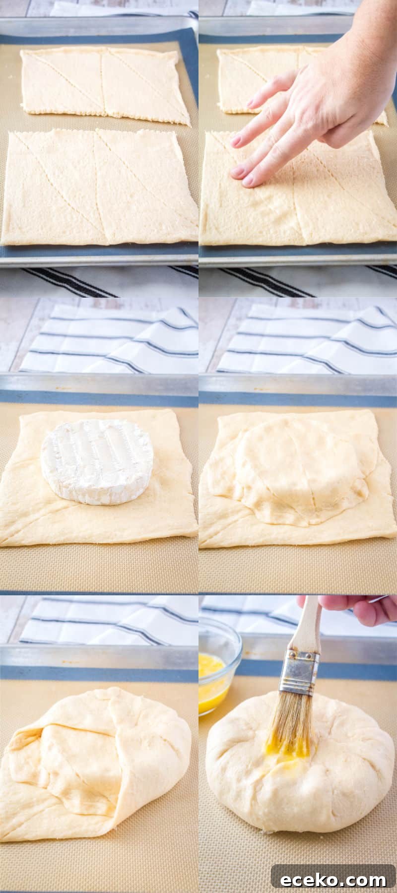 how to wrap brie in crescent roll dough
