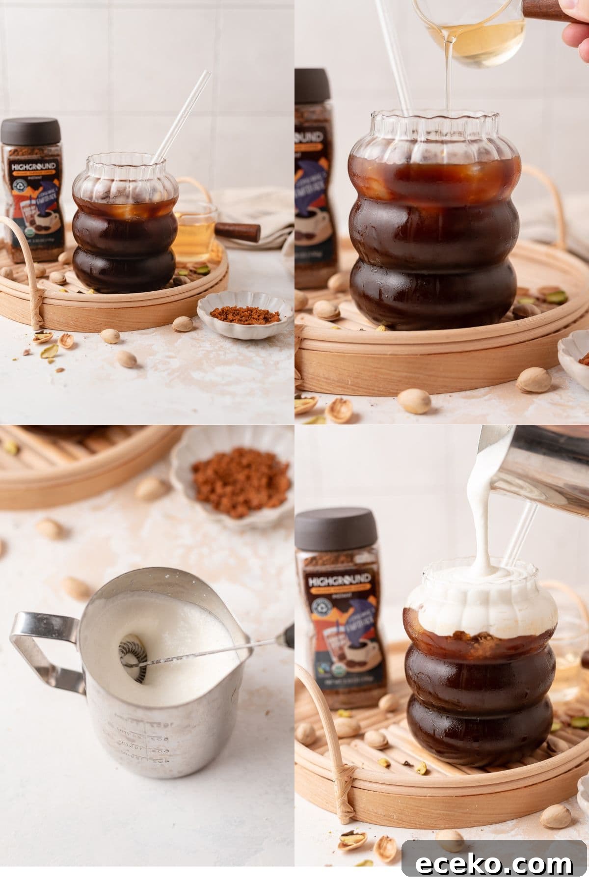 steps to make pistachio cold brew
