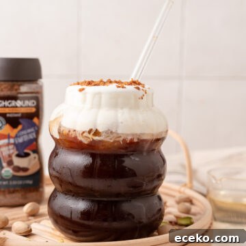 finished pistachio cream cold brew
