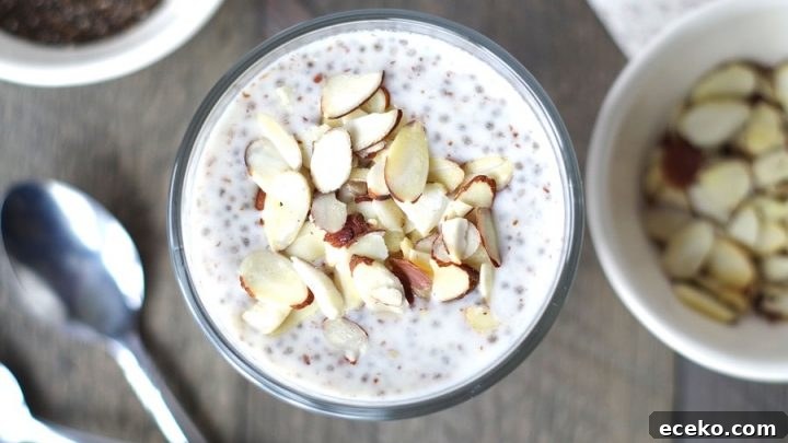 top view of paleo porridge topped with sliced nuts