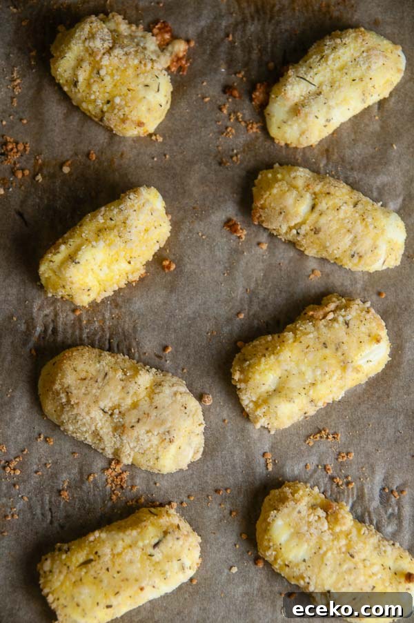 A tray of gooey low carb mozzarella sticks