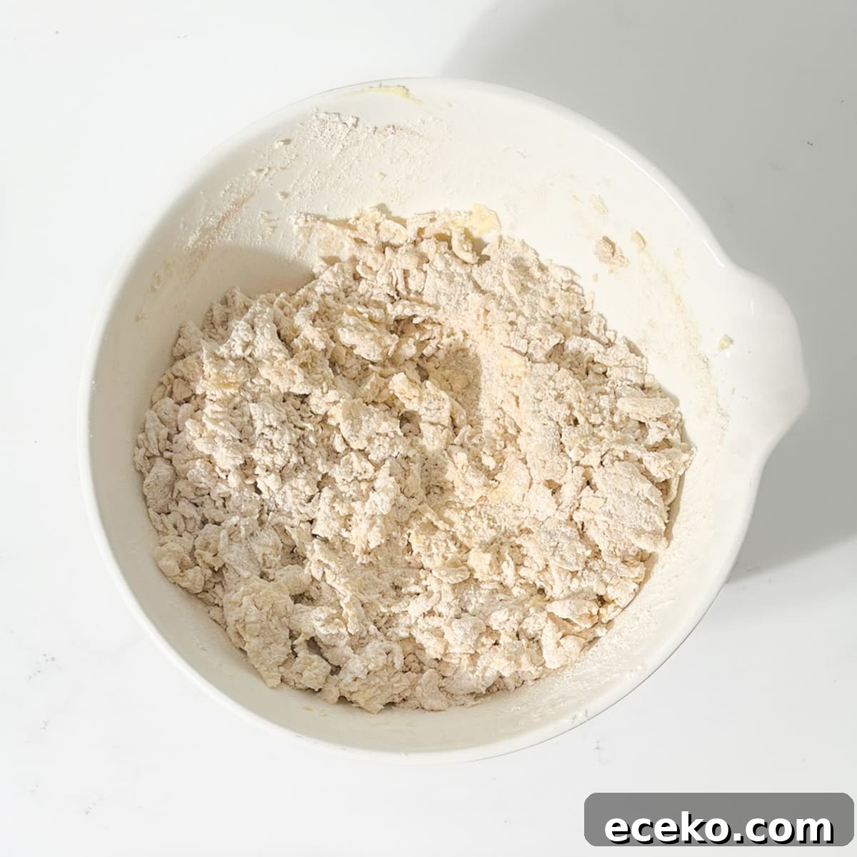 Soetkoekies mixture in a white bowl.