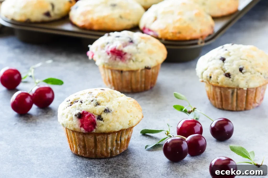 chocolate chip cherry muffins
