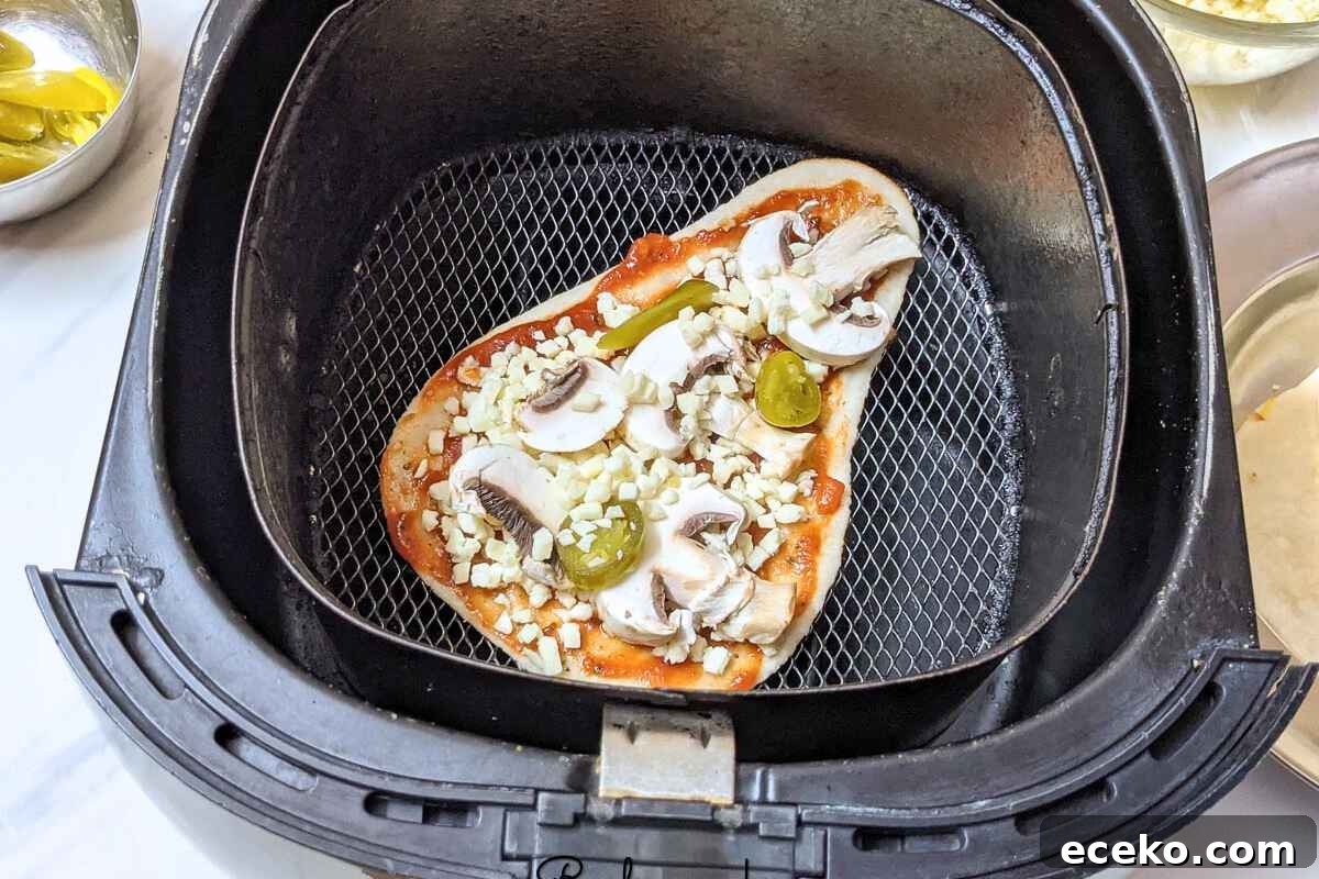 Naan pizza with toppings