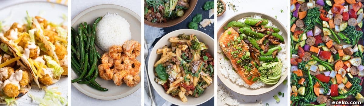 Weekly Meal Plan: What to Eat This Week with Simple Recipes 2 What to eat this week- picture of five dinner ideas