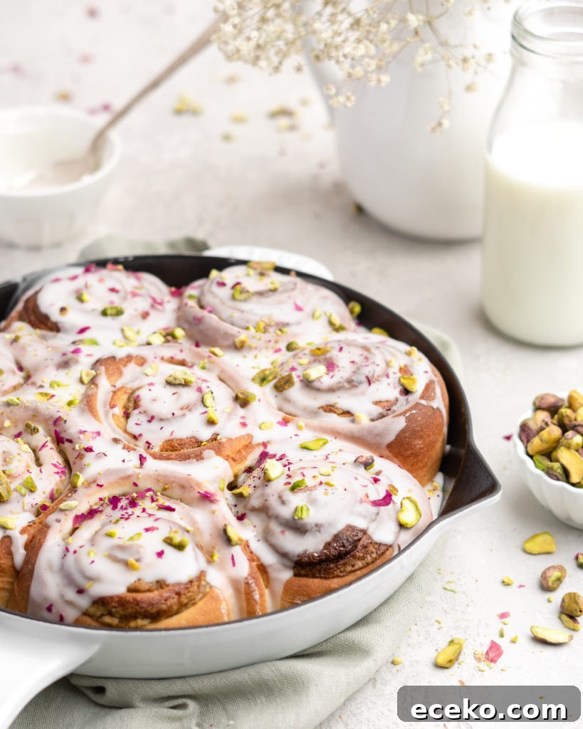 Buttery rich brioche dough is smothered in a creamy, nutty pistachio paste in these Cardamom Pistachio Rolls
