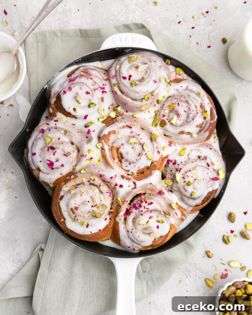 Buttery rich brioche dough is smothered in a creamy, nutty pistachio paste in these Cardamom Pistachio Rolls