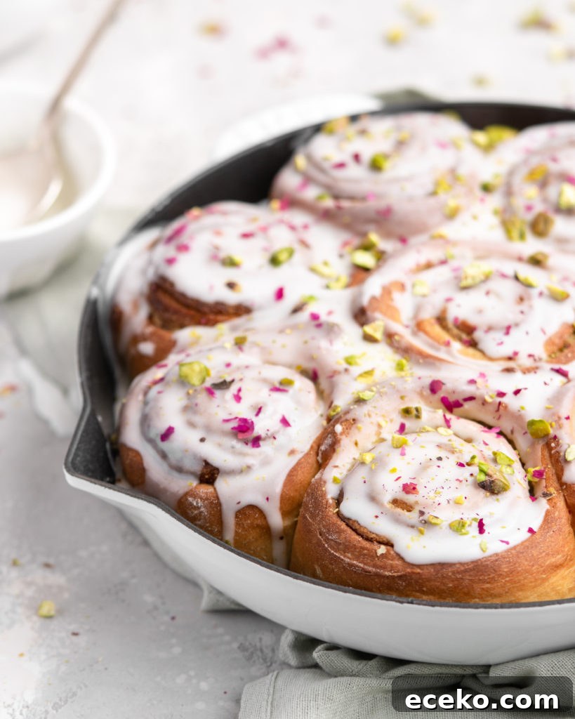 Buttery rich brioche dough is smothered in a creamy, nutty pistachio paste in these Cardamom Pistachio Rolls
