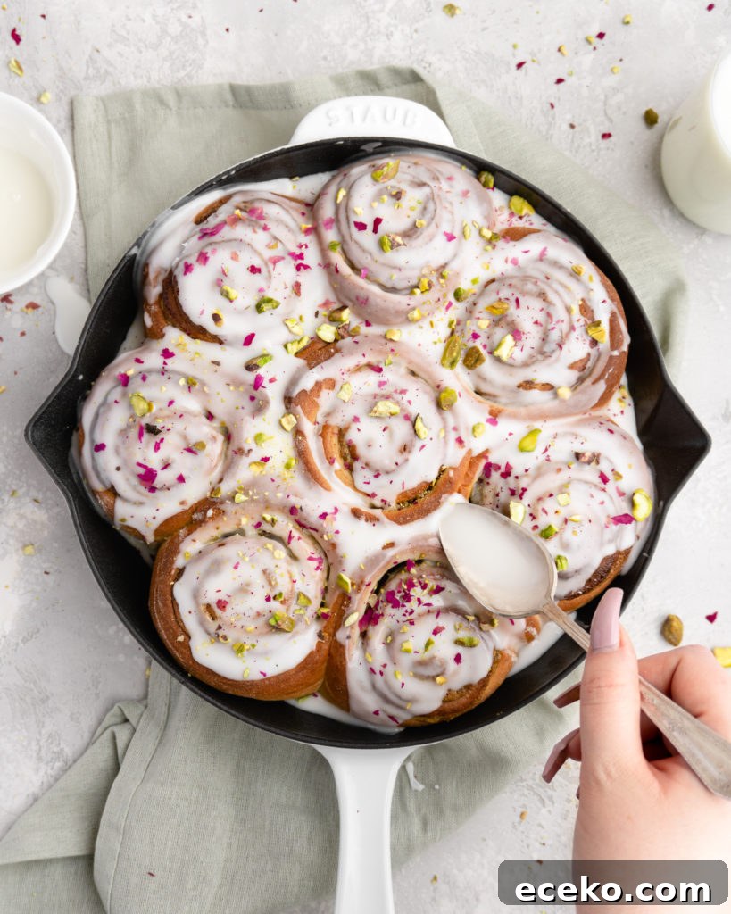 Buttery rich brioche dough is smothered in a creamy, nutty pistachio paste in these Cardamom Pistachio Rolls