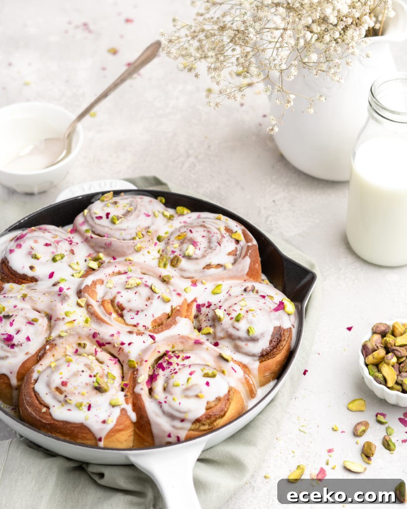 Buttery rich brioche dough is smothered in a creamy, nutty pistachio paste in these Cardamom Pistachio Rolls