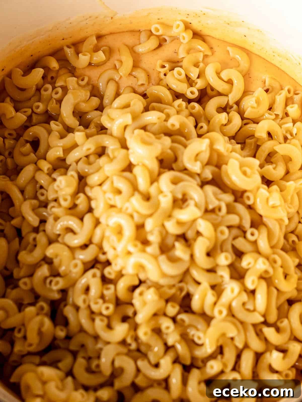 Mac and cheese in a pot.