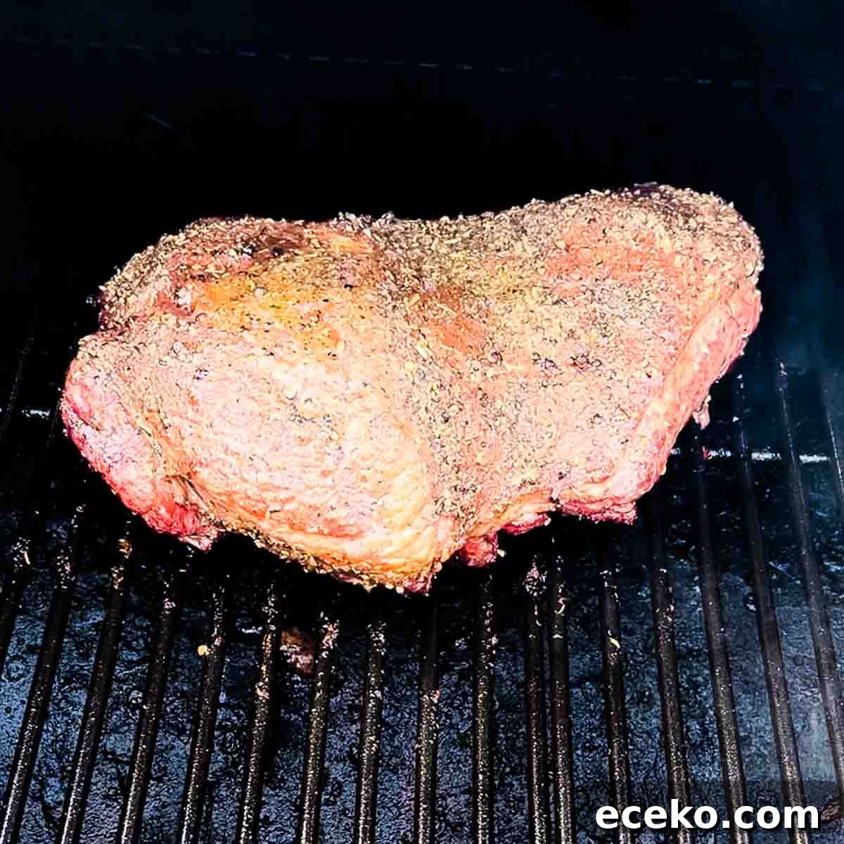 Boneless Smoked Leg of Lamb on a Pellet Grill — Tender Recipe 8 The smoked leg of lamb on a pellet grill when it is done cooking.