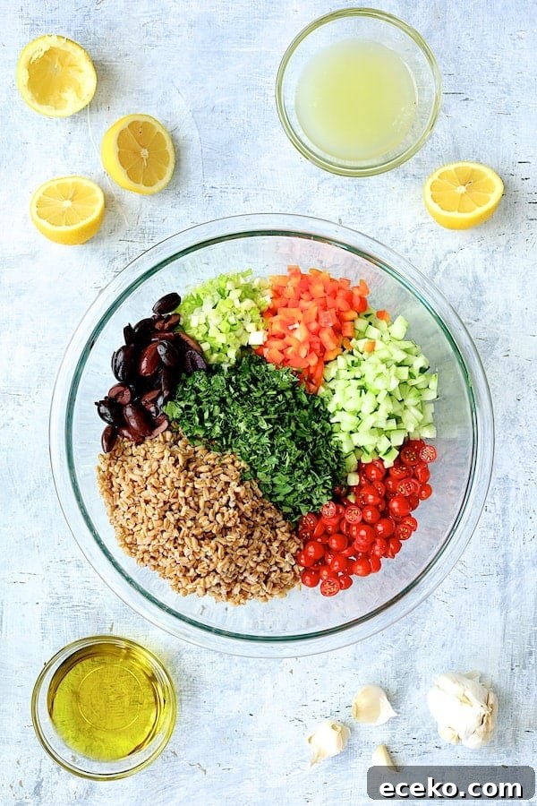 Photo of ingredients for in glass mixing bowls.