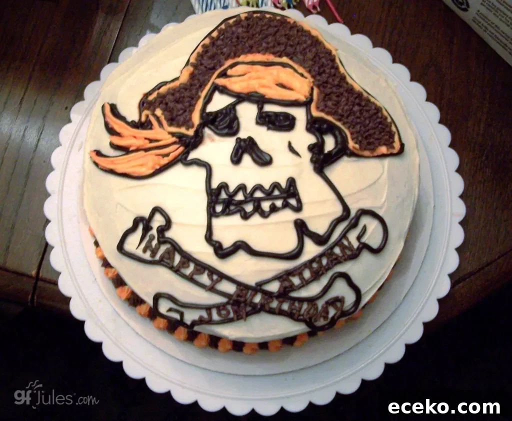 Festive Gluten-Free Decorated Cakes for Parties 2 2006 gluten free pirate cake (1)