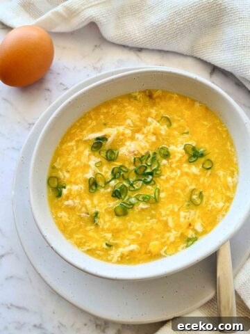 Bowl of chicken and corn soup