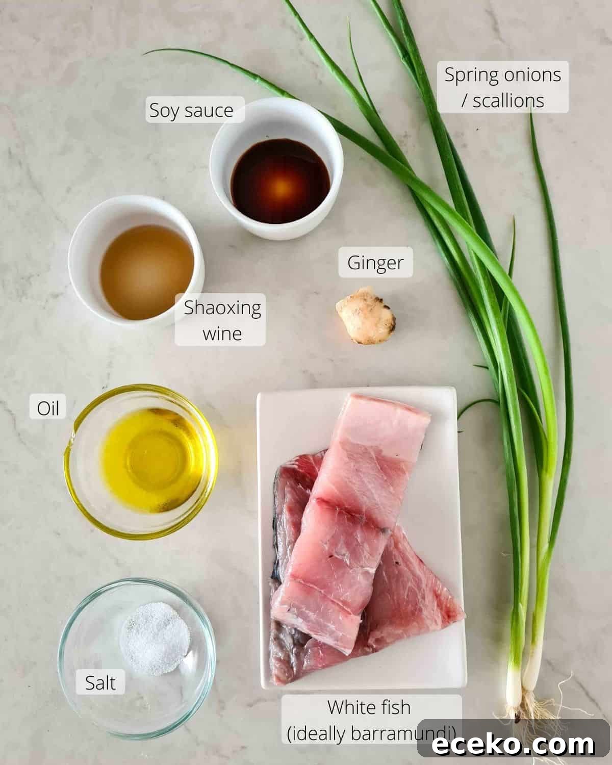 Labled ingredients required for this recipe