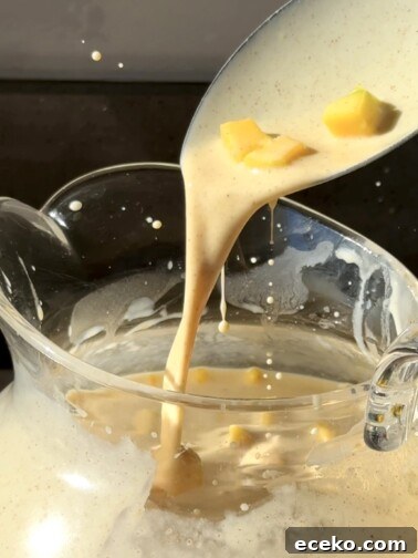 Glass of mango horchata