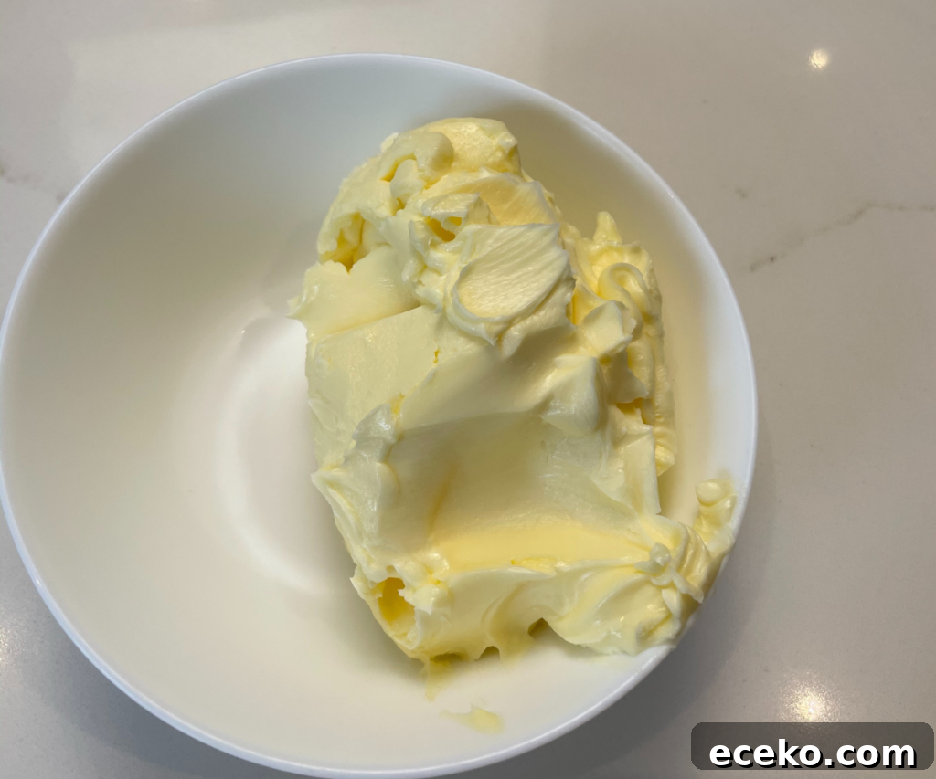 Softened unsalted butter