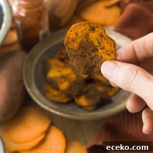 Crispy Air Fryer Sweet Potato Chips Recipe 13 healthy sweet potato chips cooked in an air fryer