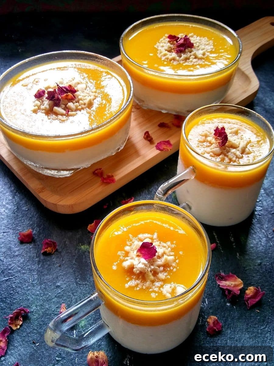 Mahalabia prepared with mango