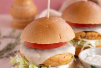 Juicy Chicken Mince Burgers with Garlic & Herb Sauce