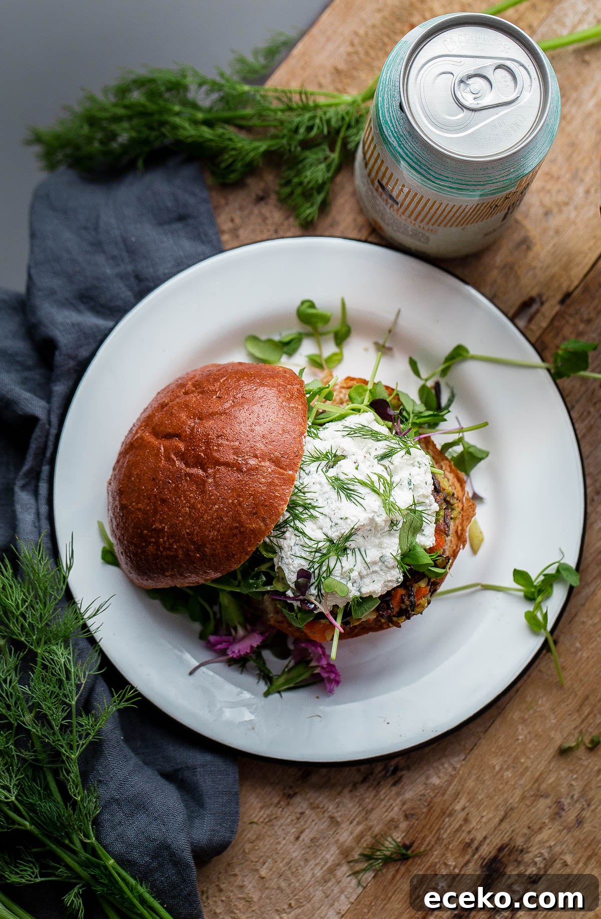 Wild Rice Veggie Burgers with Creamy Herbed Ricotta 9 Wild Rice Veggie Burgers with Herbed Ricotta - hearty vegan veggie burger recipe made with wild rice and vegetables!