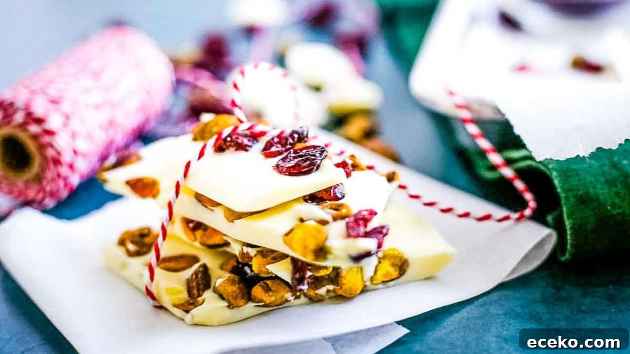 Pistachio Cranberry White Chocolate Bark
