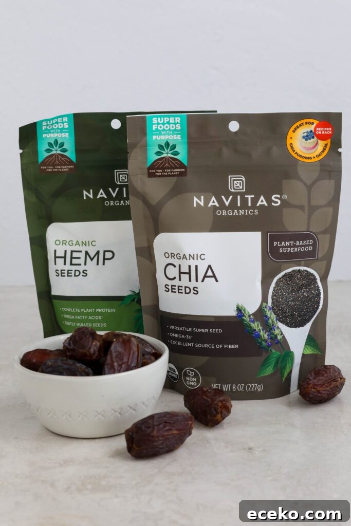 Navitas Organics Hemp Seeds and Chia Seeds