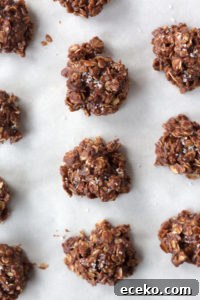 No-Bake Chocolate Peanut Butter Oatmeal Cookies – Gluten Free 12 no bake chocolate oatmeal peanut butter cookies on parchment