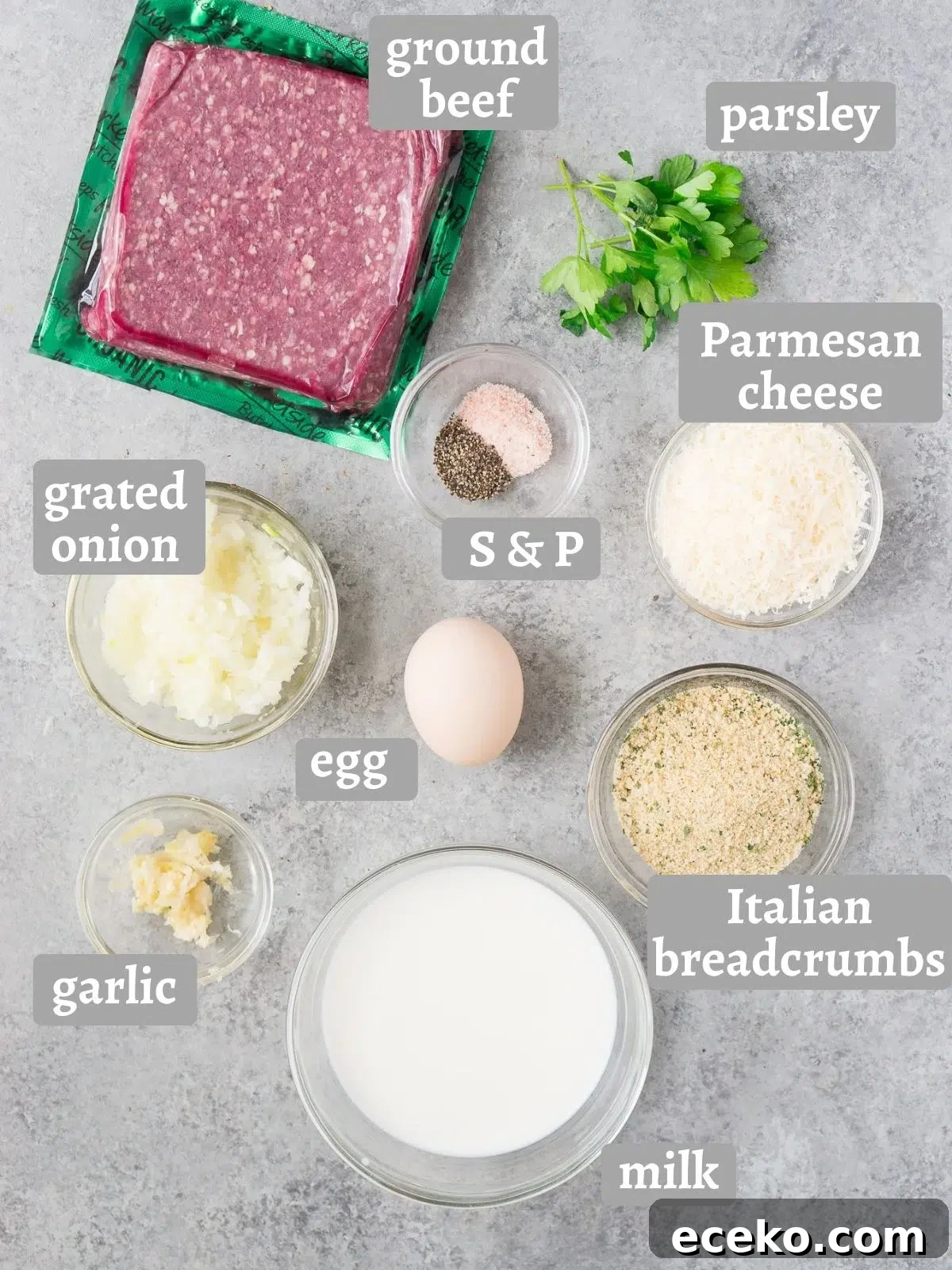 ingredients for homemade meatballs