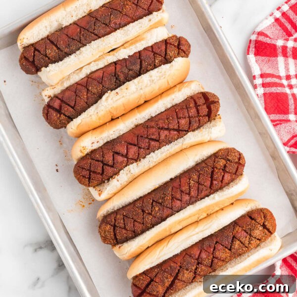Smoky Burnt Ends Hot Dogs: Crispy, Charred BBQ Bites 12 A tray of hot dogs with toppings on them.