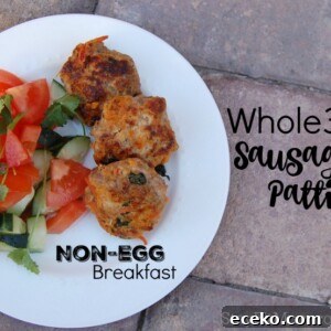 The perfect Whole30 Breakfast option that's egg free; Whole30 Breakfast Sausage