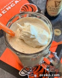 A mug of Stout Caramel Milkshake.