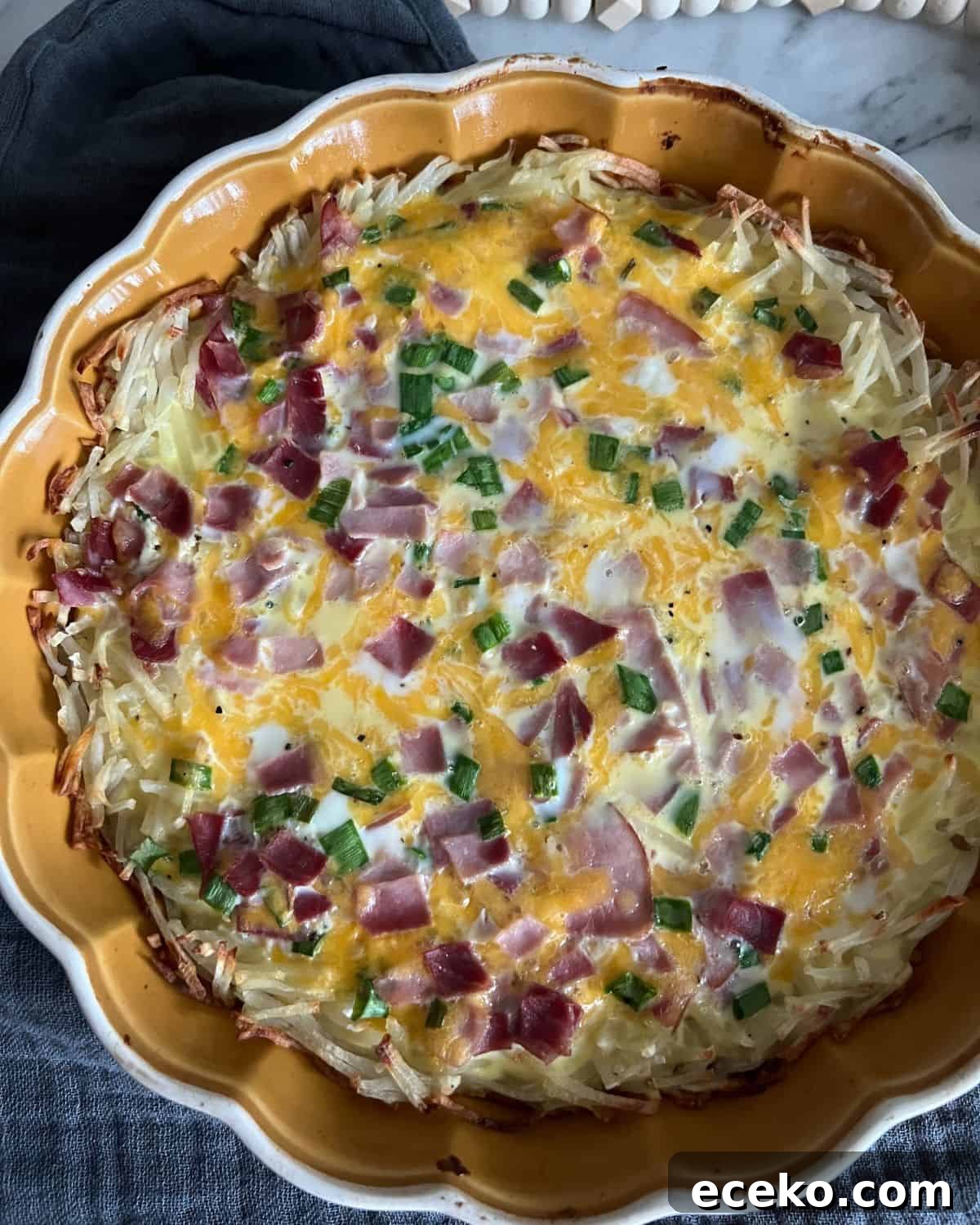 Paula Deen Hash Brown Quiche. 