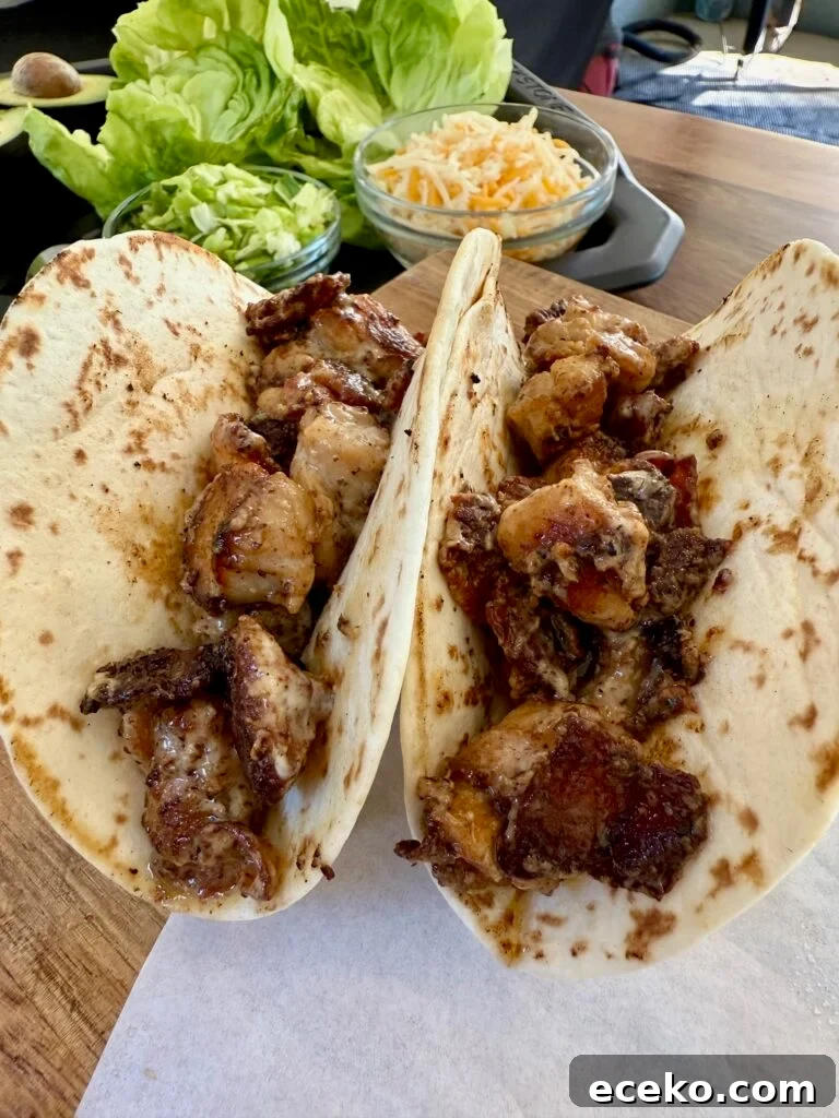 making the tacos