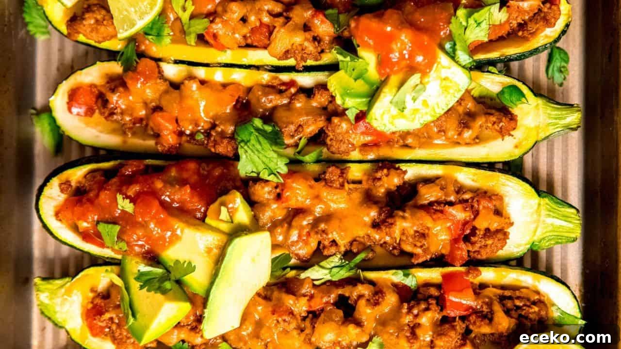 Easy Taco Zucchini Boats