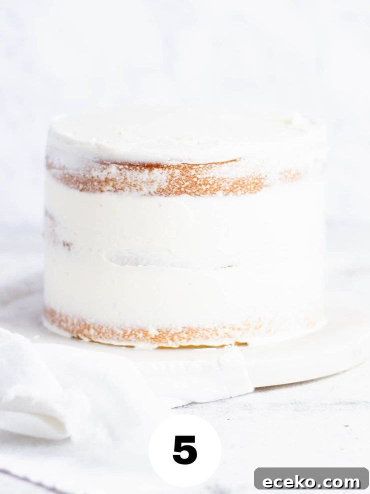 crumb coated cake