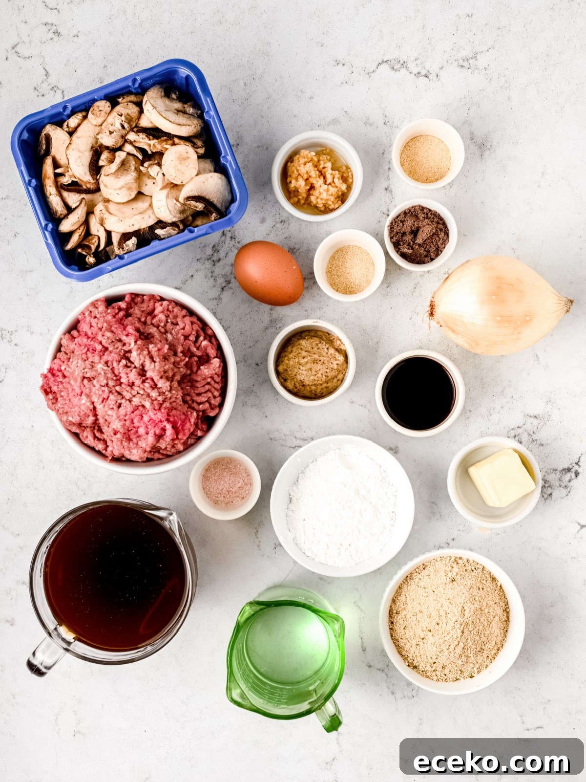 Salisbury Steak and Gravy ingredients