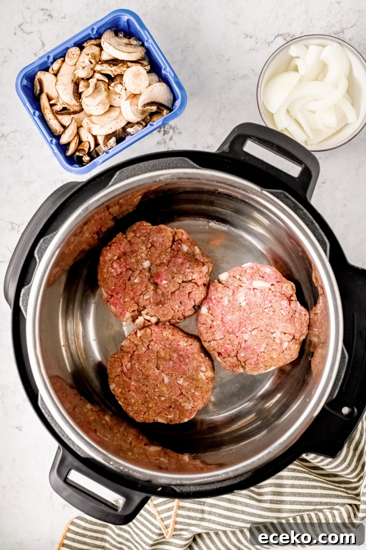 add patties to instant pot