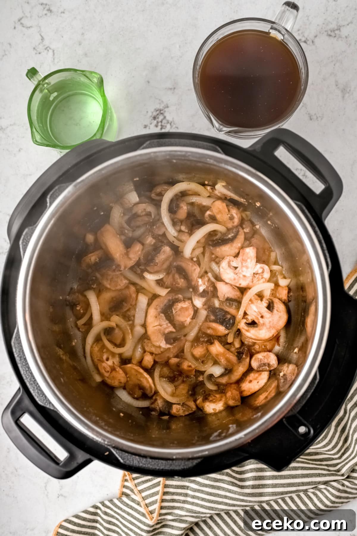 saute mushrooms and onions with butter