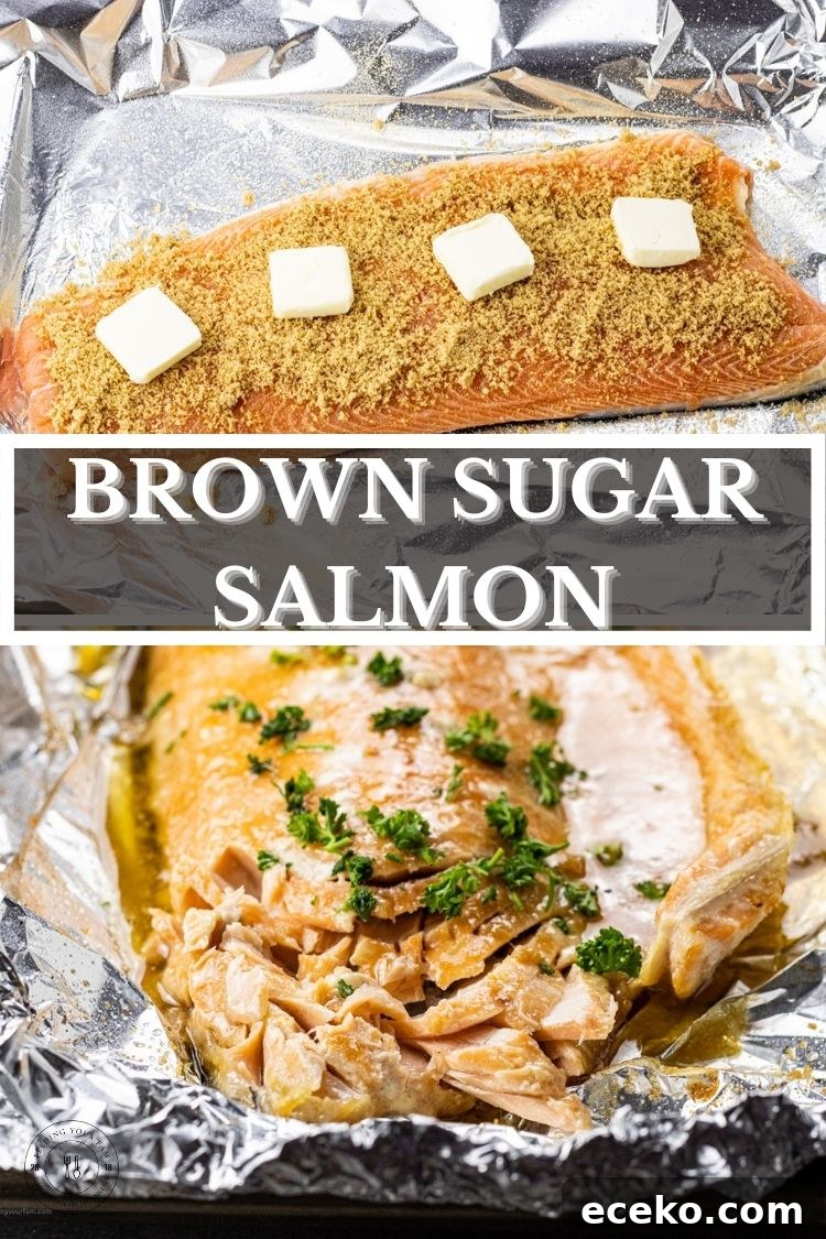 salmon topped with butter image on top and flaked, cooked salmon on bottom