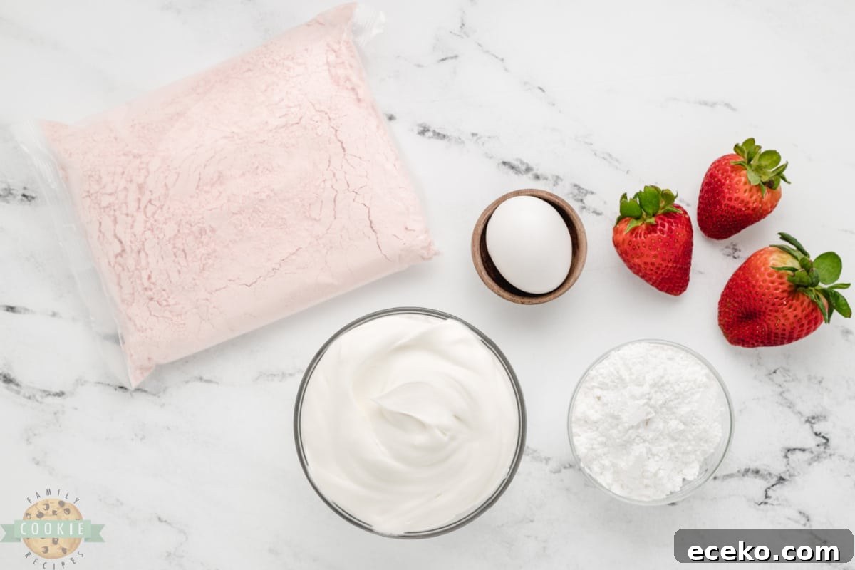 Ingredients in Strawberry Cool Whip Cookies