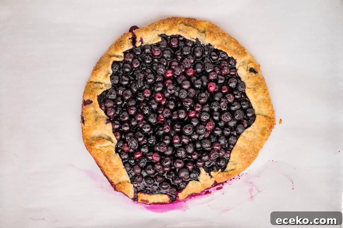 Slice of blueberry galette