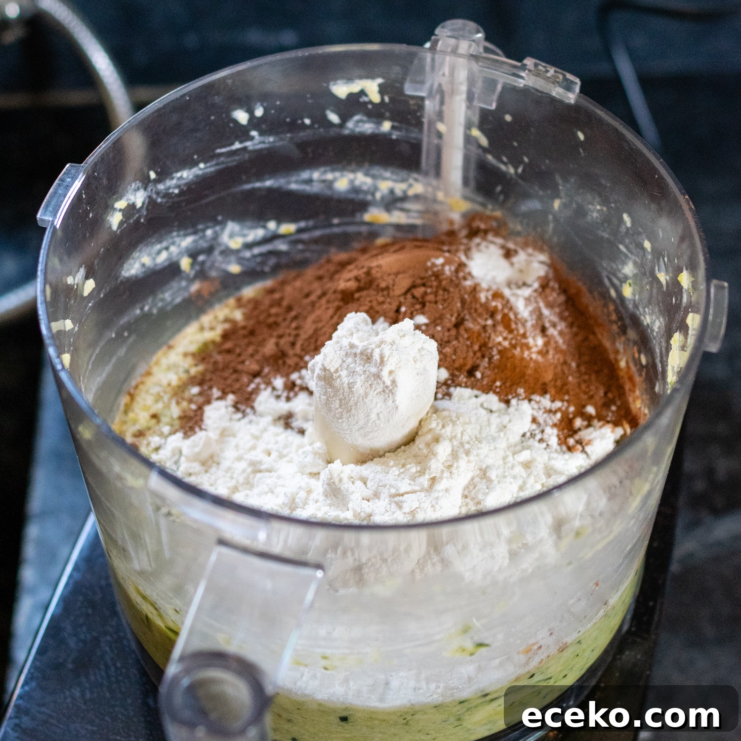 dry ingredients in a food processor.