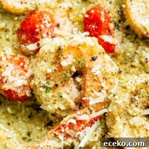 Zoom in image of Creamy Pesto Shrimp Alfredo