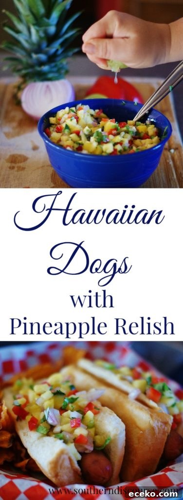 Sweet pineapple relish and easy to make pineapple mustard make these Hawaiian hot dogs a new summer meal favorite! Perfect for cookouts, family reunions, or easy meal planning.