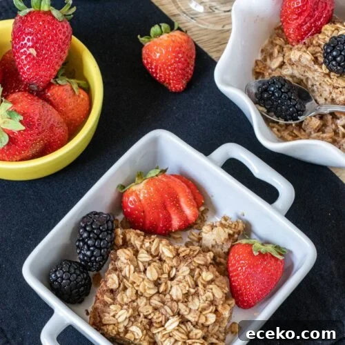 Chewy Baked Oatmeal with Mixed Berries and Maple Drizzle 6 Yummy Baked Oatmeal